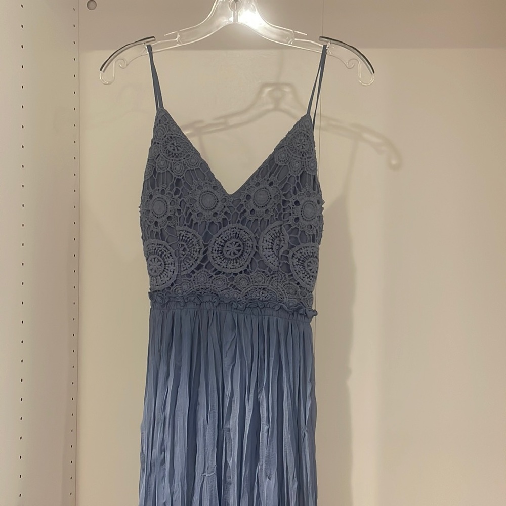 Long dress in blue. Designer called Marineblue